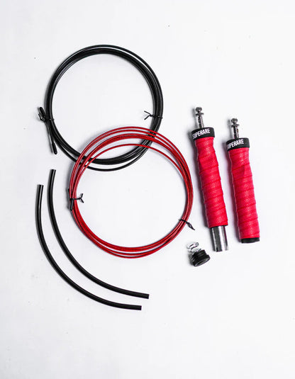 Corde à sauter Superare Deluxe avec poids amovibles - Rouge/Noir