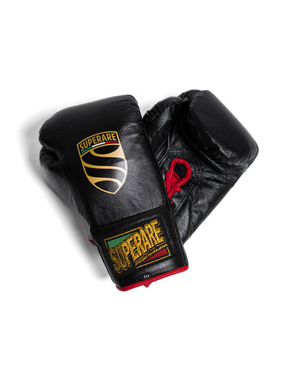 Gants de boxe à lacets S458 Pro – Noir/Rouge (CUIR DE CHEVAL)