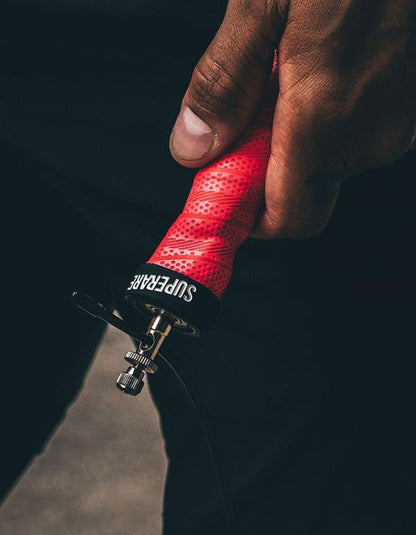 Corde à sauter Superare Deluxe avec poids amovibles - Rouge/Noir